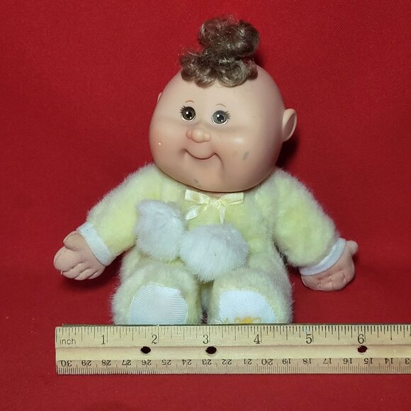 Cabbage Patch Kids Snugglies Baby Doll Yellow Plush Bear Brown Hair Xavier Rober - Picture 6 of 13